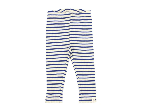 Petit Piao deep cobalt/dark off white stribede leggings modal